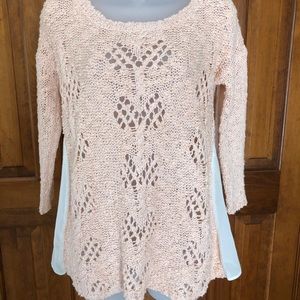 Anthropologie Sylt Pointelle Pullover Sweater Sz S